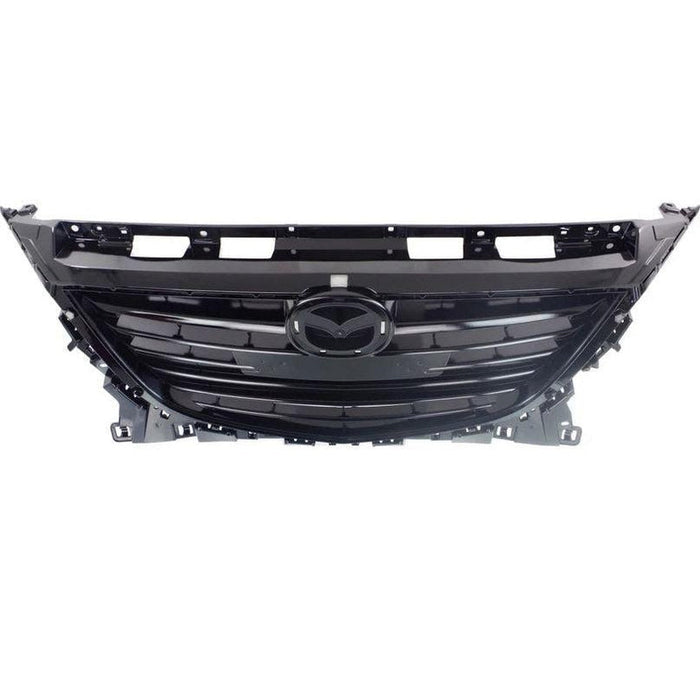 2014-2016 Mazda Mazda 3 Grille Black Glossy Black Insert Without Adaptive Cruise - MA1200196-Partify-Painted-Replacement-Body-Parts