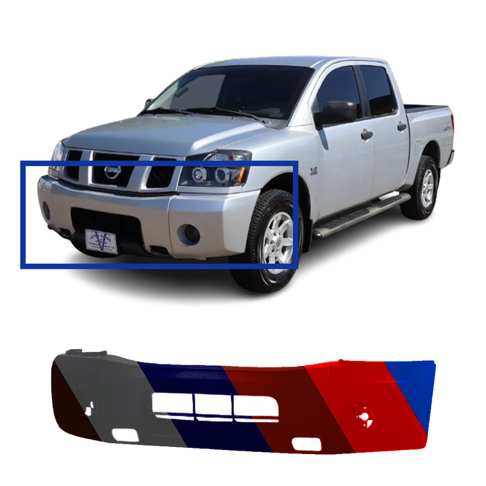 Nissan Titan XE Plastic Front Bumper - NI1000237