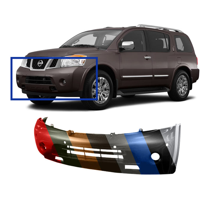 Nissan Armada CAPA Certified Front Bumper With Sensor Holes - NI1000253C