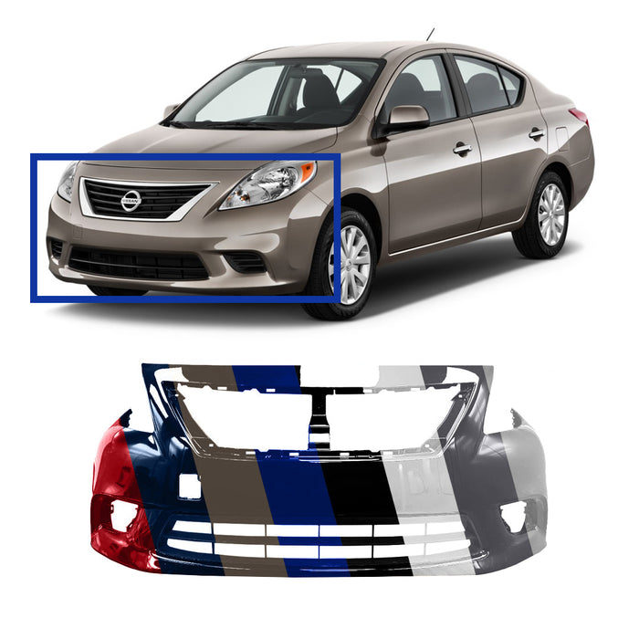 Nissan Versa Sedan Non S-Plus CAPA Certified Front Bumper - NI1000284C