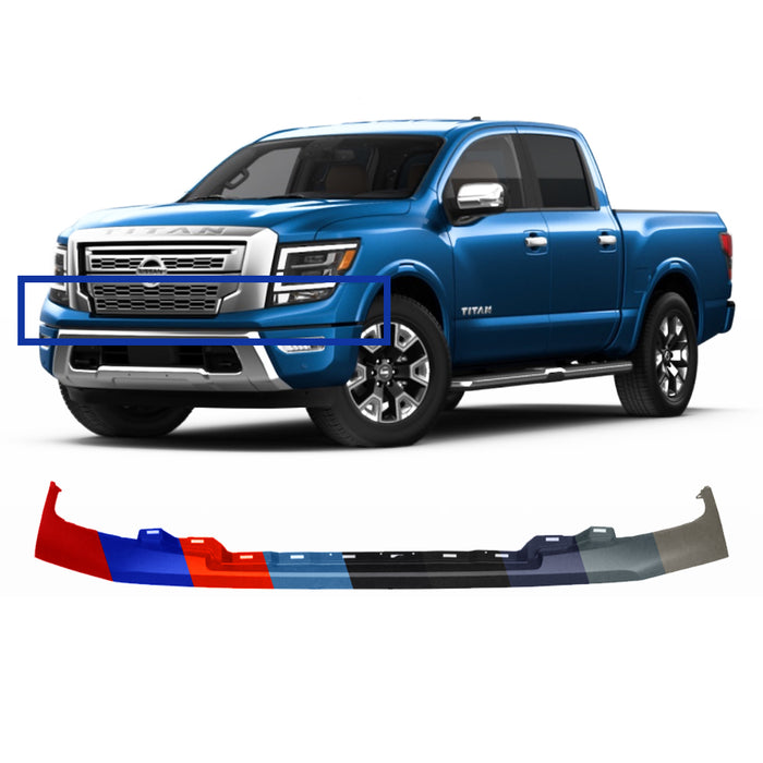 Nissan Titan Non-Platinum/Non-Pro-4X CAPA Certified Front Upper Bumper - NI1014106C