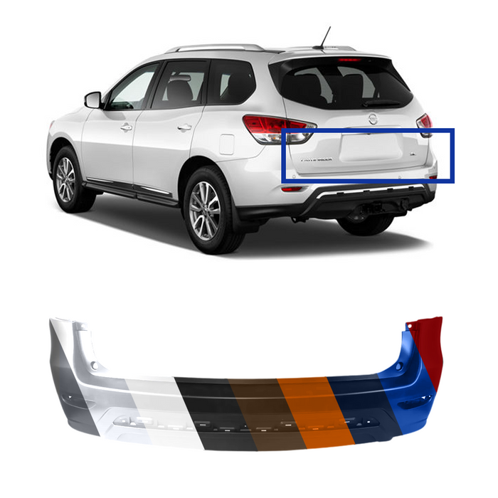 Nissan Pathfinder CAPA Certified Rear Bumper Without Sensor Holes Without Hitch Hole - NI1100289C