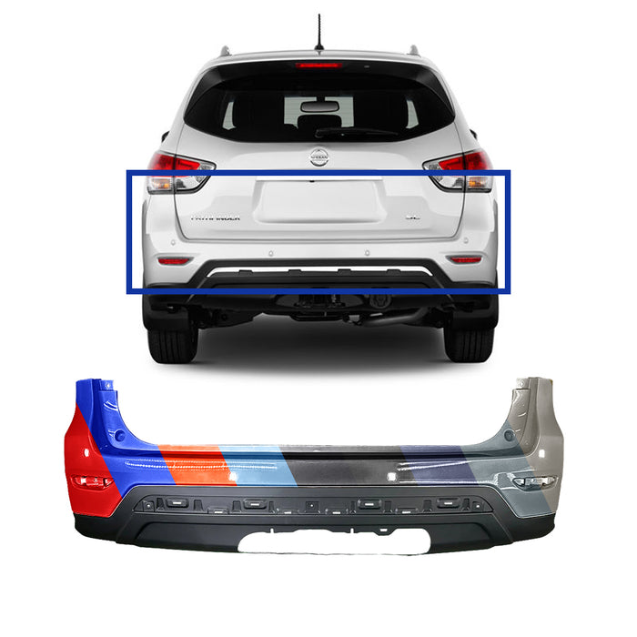 Nissan Pathfinder CAPA Certified Rear Bumper With Sensor Holes With Hitch Hole - NI1100293C