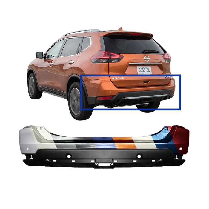 Nissan Rogue CAPA Certified Rear Bumper With Sensor Holes - NI1100334C