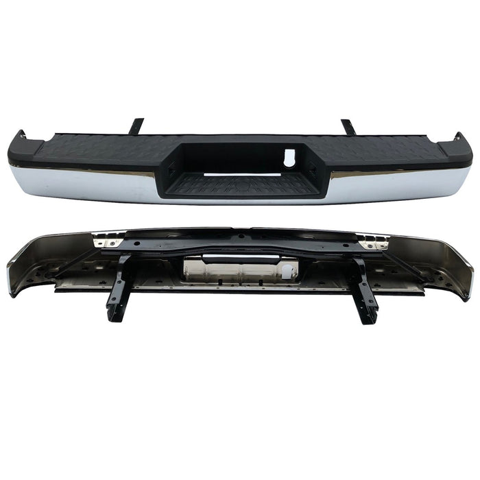 Nissan TITAN Rear Bumper Assembly W/O Towing Reinforcement/Face Bar/Step Pad Assembly Chrome - NI1103129