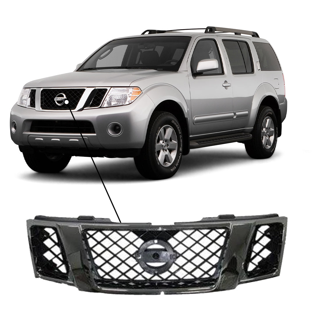 2008-2012 Nissan Pathfinder Grille Assy Matte Black With Chrome