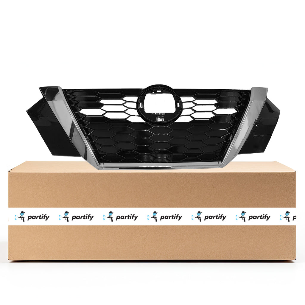 2020-2021 Nissan Sentra Grille Bright Black/Chrome Without Camera