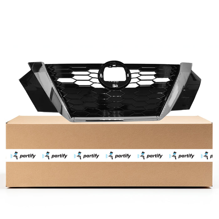 Nissan Sentra OEM Grille Bright Black/Chrome Without Camera With Tow Cover S/Sv Model - 623106LB0A