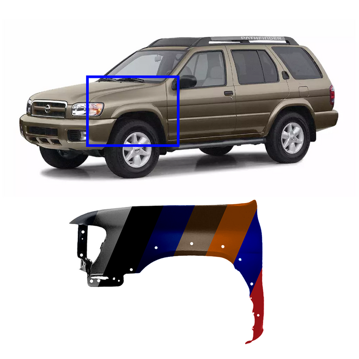 Nissan Pathfinder XE CAPA Certified Driver Side Fender Without Flare Holes - NI1240175C