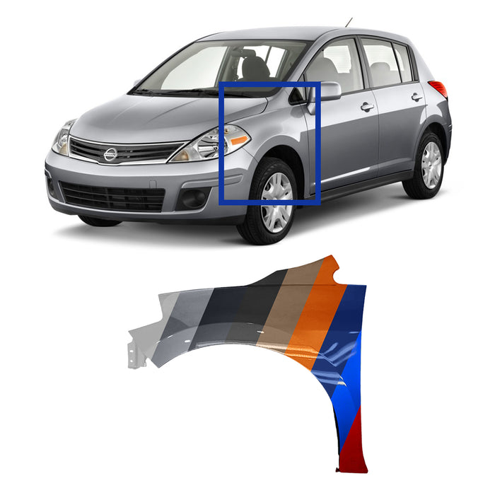 CAPA-Certified Front Left Fender For Nissan Versa 2012-2018 - Direct Fit, Primed Finish