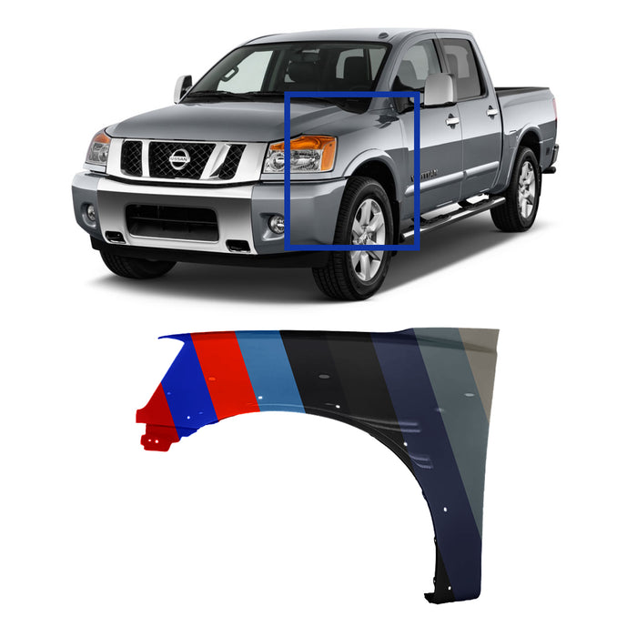 Nissan Titan SL/LE/Pro-4X Driver Side Fender With Flare Holes - NI1240192