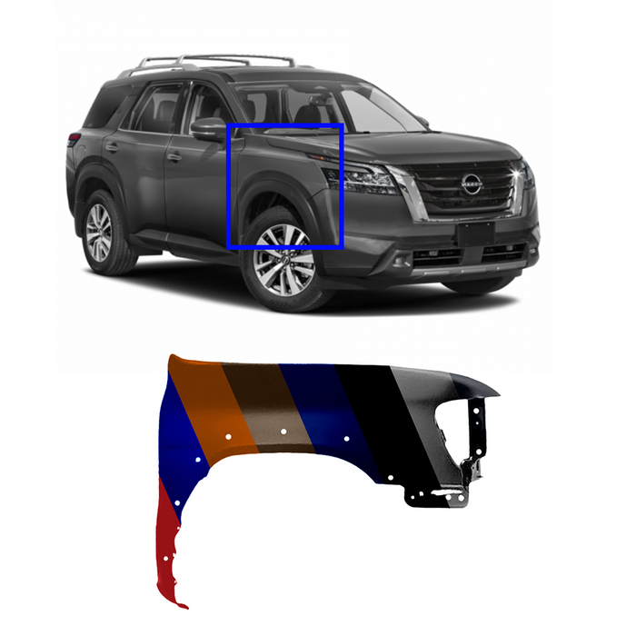 Nissan Pathfinder XE CAPA Certified Passenger Side Fender Without Flare Hole - NI1241175C