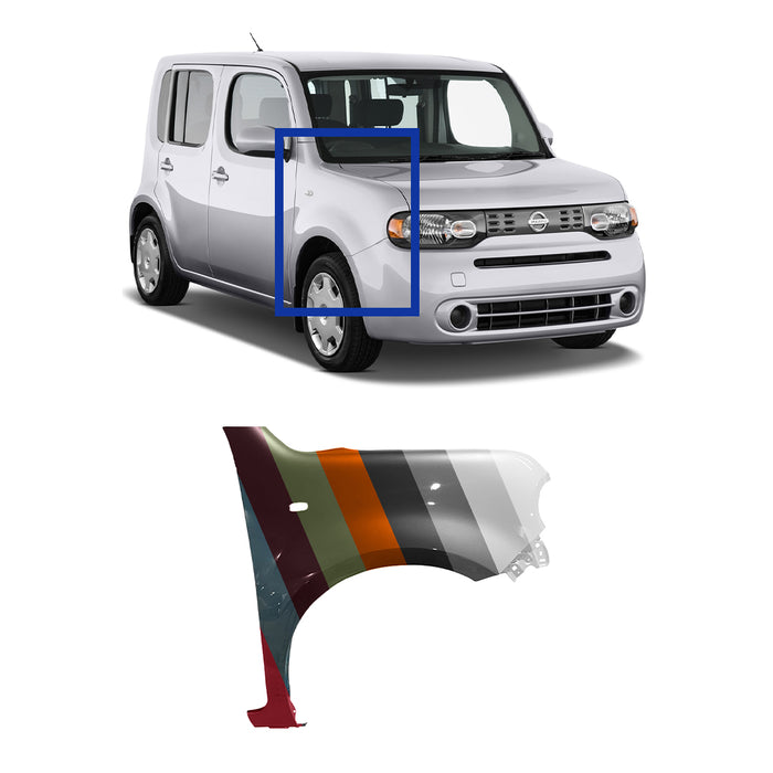 Nissan Cube KROM Edition CAPA Certified Passenger Side Fender With Signal Light Hole - NI1241197C