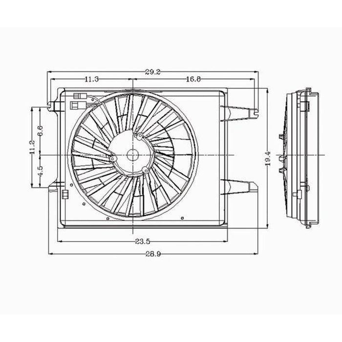 Mercury Villager/Nissan Quest Engine Cooling Fan Assembly Includes Motor/Fan/Blade Heavy Duty - NI3115112