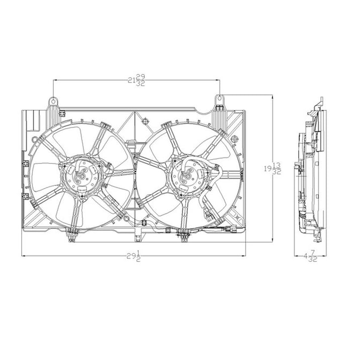 Nissan 350Z Engine Cooling Fan Assembly Dual Fan Assembly - NI3115136