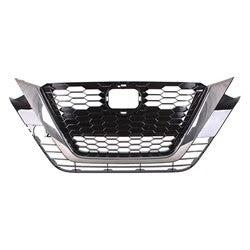 2019-2022 Nissan Altima Grille Painted Black With Smoked Moulding Without Camera Sr Model - NI1200293-Partify-Painted-Replacement-Body-Parts