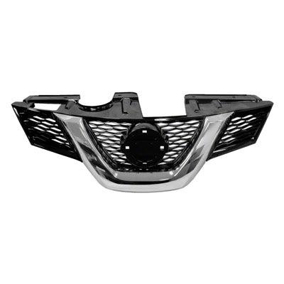 Nissan Rogue CAPA Certified Grille Painted Black With Chrome Moulding Without Camera Hole - NI1200258C