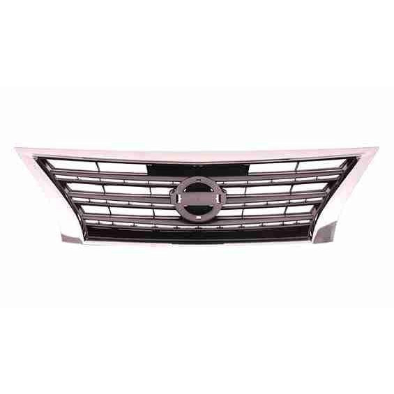 Nissan Sentra CAPA Certified Grille Painted Dark Silver Black With Chrome Moulding Sr - NI1200253C