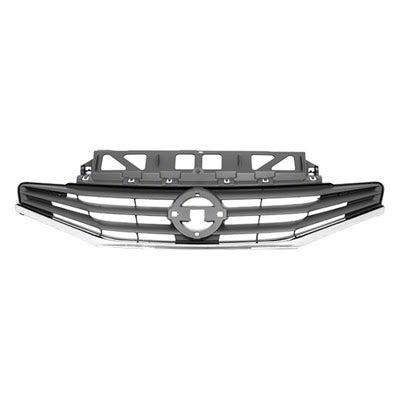 Nissan Versa Hatchback CAPA Certified Grille Note Painted Gray With Chrome Moulding - NI1200257C