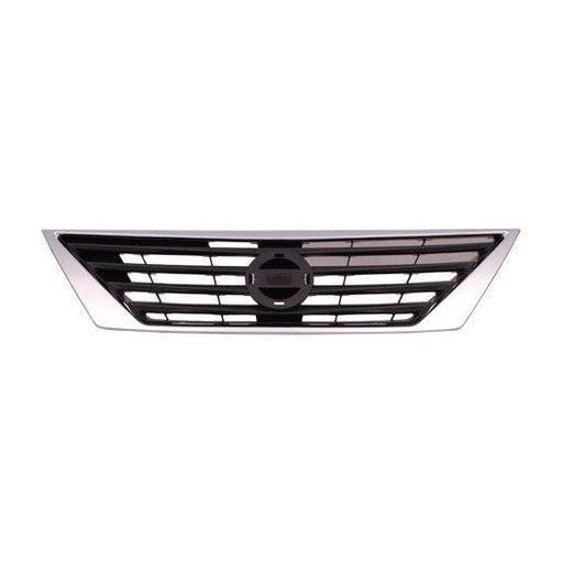 2012-2014 Nissan Versa Sedan Grille Black With Chrome Moulding - NI1200247-Partify-Painted-Replacement-Body-Parts