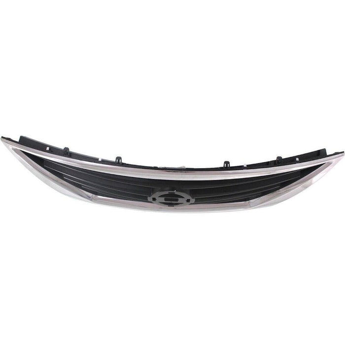 2012-2014 Nissan Versa Sedan Grille Black With Chrome Moulding - NI1200247-Partify-Painted-Replacement-Body-Parts