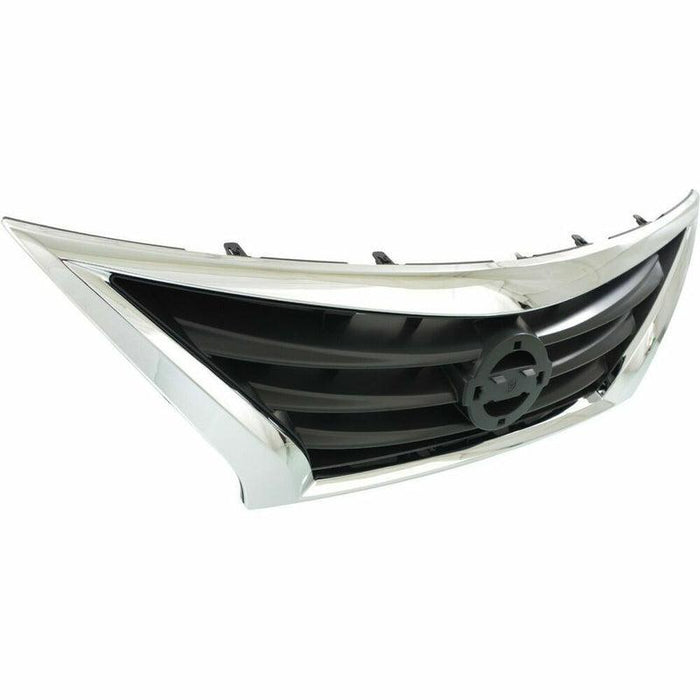 2015-2019 Nissan Versa Sedan Grille Chrome Black - NI1200261-Partify-Painted-Replacement-Body-Parts