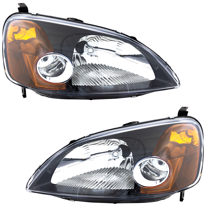 Honda Civic Headlight Set Non-Projector Lens Bezel Performance Set Coupe - HO2505158