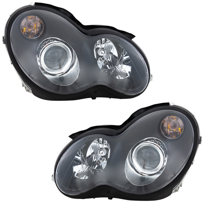 Mercedes-Benz C230/C240/C280/C320/C350 Headlight Set Projector Type W/ Bezel Performance Set Sedan/Wagon - MB2505112