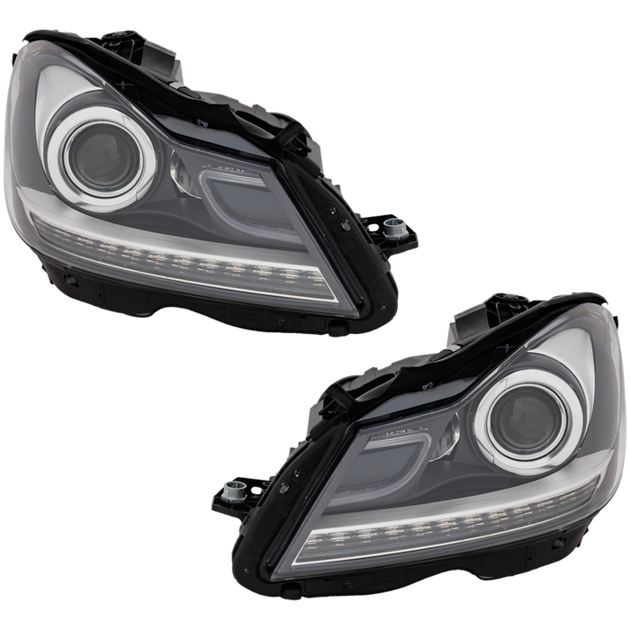 Mercedes-Benz C250/C300/C350/C63 AMG Headlight Set W204 Halogen Bezel Performance Set - MB2505110