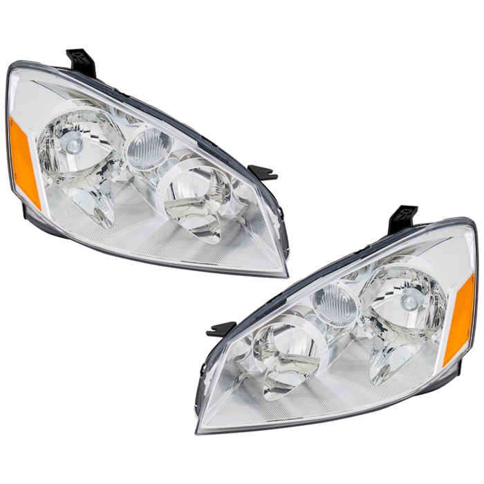 Nissan Altima S/SE/SL Headlight Set Non-Projector Clear Lens Chrome Housing Lens/Housing Performance Set - NI2505122