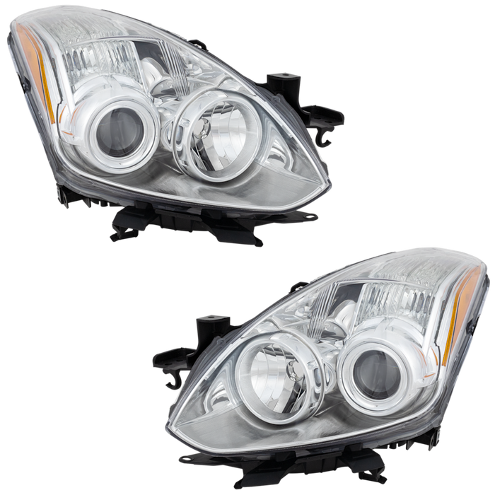 Nissan Altima Headlight Set Non-Projector Lens/Housing Clear Lens Chrome Bezel Performance Set Coupe - NI2505123