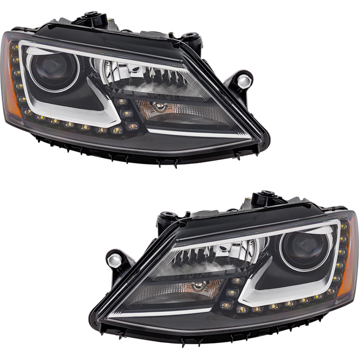 Volkswagen Jetta Headlight Set Halogen Projector Type W/Led Drl Bi-Xenon Design 1 Pair Performance Set - VW2505111