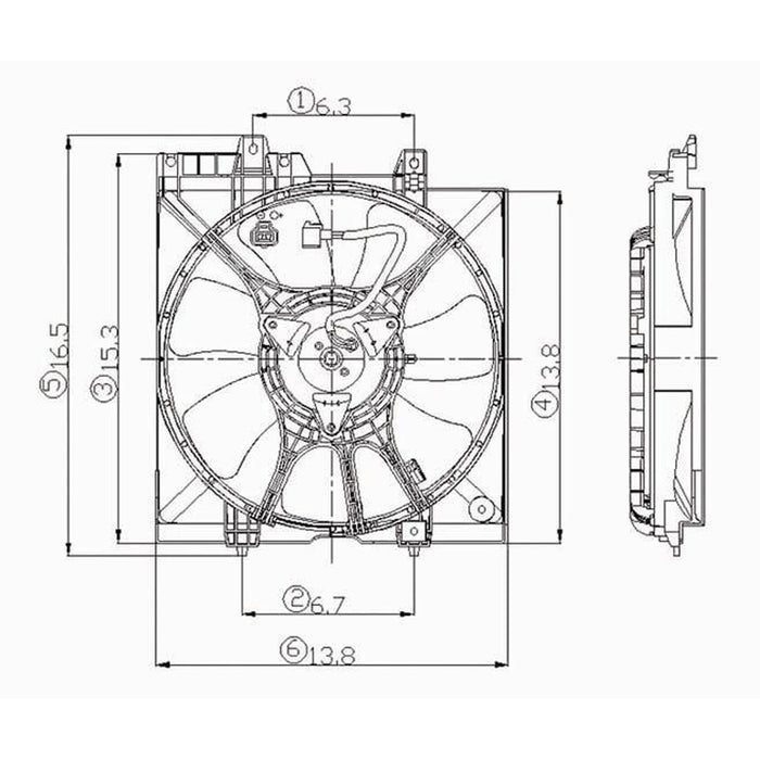 Subaru Forester A/C Condenser Fan Assembly Includes Motor/Blade/Shroud - SU3113102