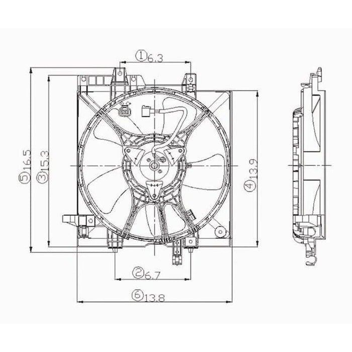Subaru Forester Engine Cooling Fan Assembly Includes Motor/Blade/Shroud - SU3115105