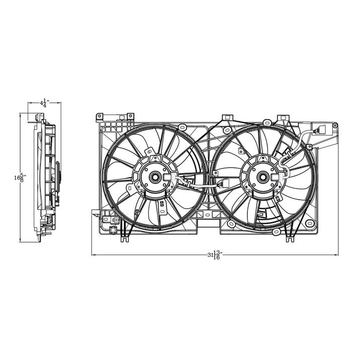 Subaru Legacy/Outback Engine Cooling Fan Assembly Motor/Blade/Shroud Dual Fan Assy 3.6L H6 - SU3115134
