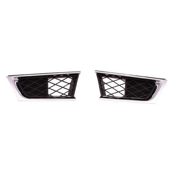 Subaru Impreza CAPA Certified Grille Driver Side Outer Matte Black With Chrome Moulding - SU1200148C