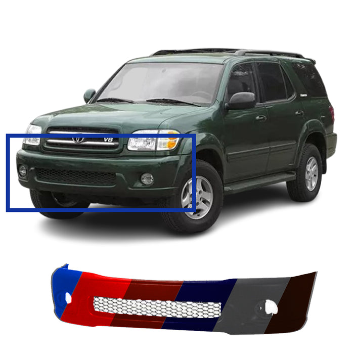 Toyota Sequoia CAPA Certified Front Bumper Without Wheel Flare Holes - TO1000224C