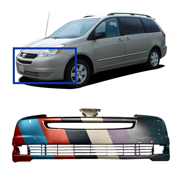 Toyota Sienna CAPA Certified Front Bumper Without Sensor Holes & Without Radar Cruise Control - TO1000272C