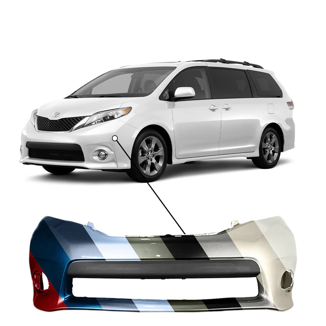 2011-2017 Toyota Sienna SE Front Bumper Without Sensor Holes