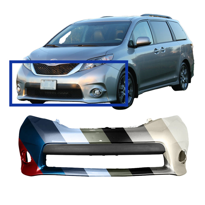 Toyota Sienna SE Front Bumper Without Sensor Holes - TO1000367