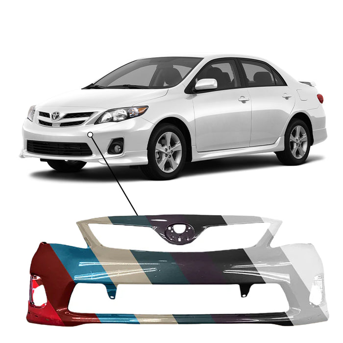 Primed Front Bumper Cover for 2011-2013 Toyota Corolla S Primed Front Bumper Cover for 2011-2013 Toyota Corolla S