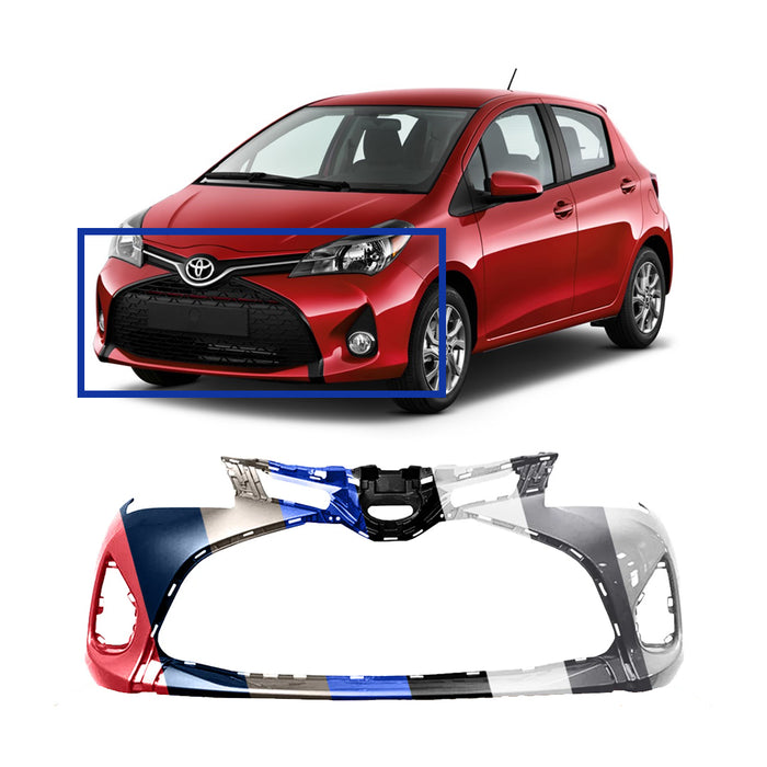 Toyota Yaris Hatchback CAPA Certified Front Bumper - TO1000408C