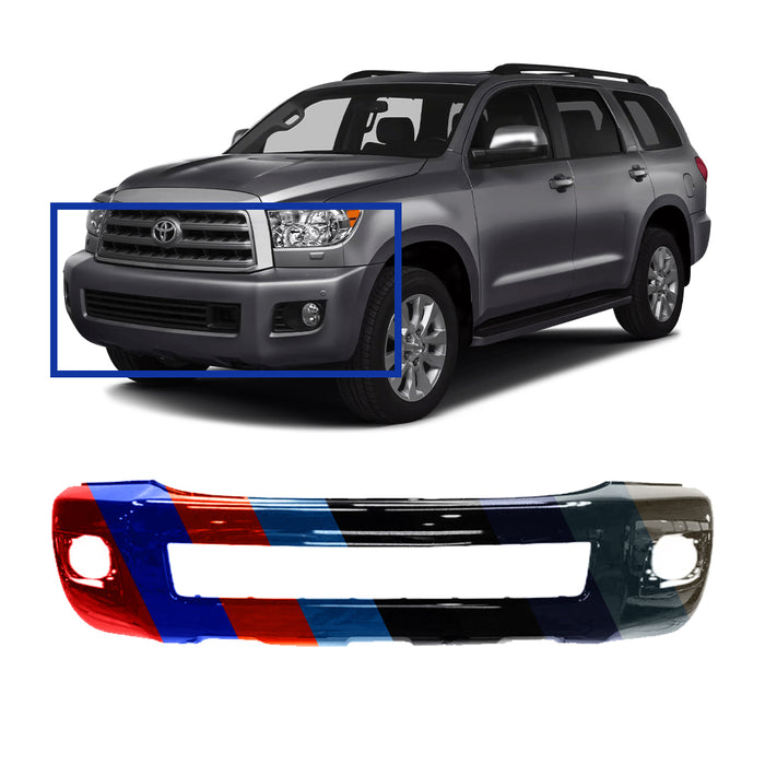 Toyota Sequoia CAPA Certified Front Bumper With Sensor Holes - TO1000421C