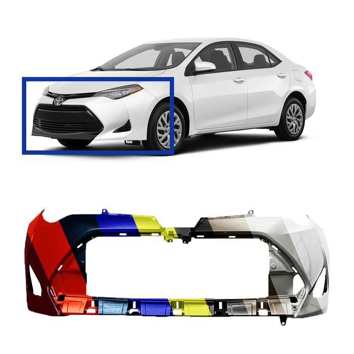 Toyota Corolla CE/L/LE/XLE CAPA Certified Front Bumper - TO1000423C