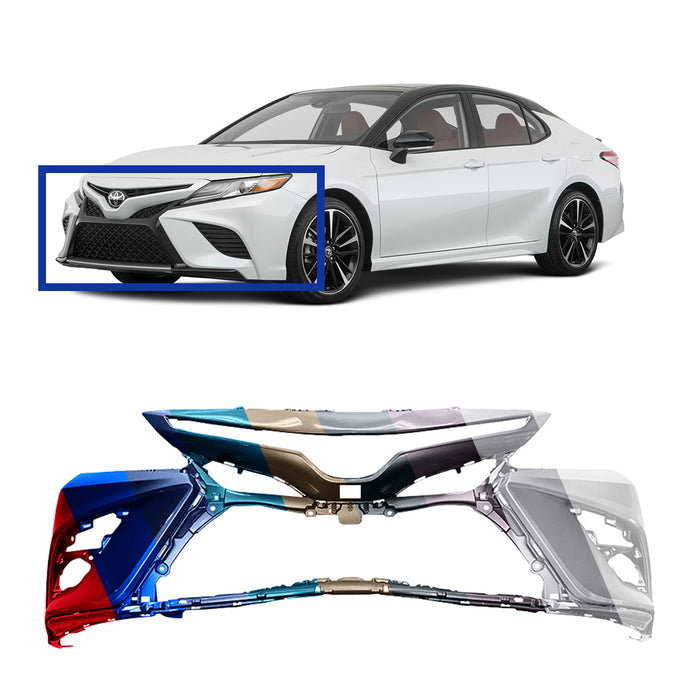 Toyota Camry SE/XSE OEM Front Bumper With Sensor Holes & With Bird's Eye View - 521190X940