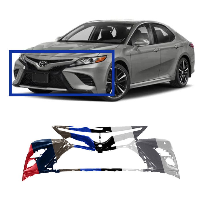 Toyota Camry SE/SXE Front Bumper With Sensor Holes & Without Bird's Eye View - TO1000441