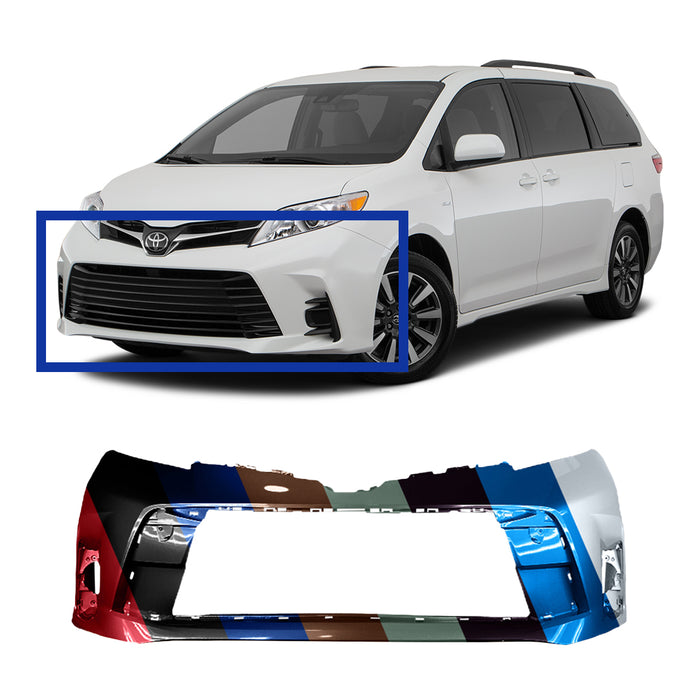 Toyota Sienna Front Bumper Without Sensor Holes - TO1000442