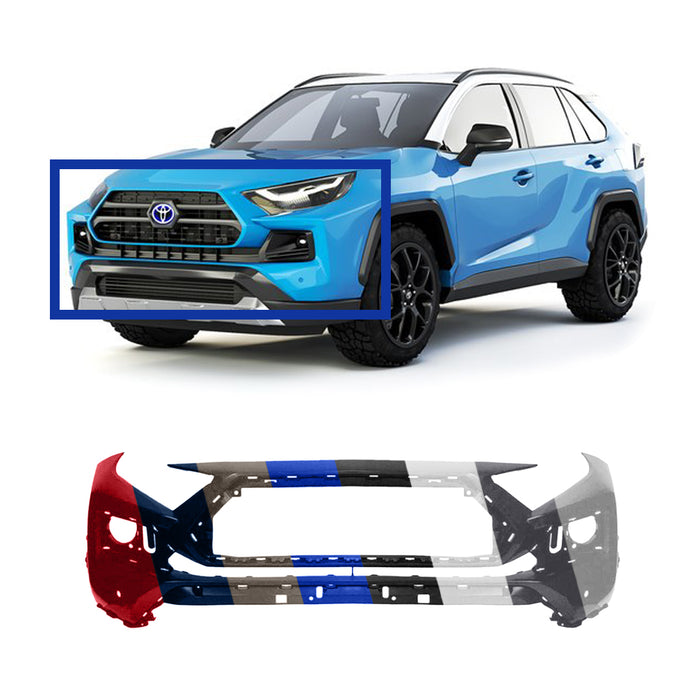 Toyota RAV4 Adventure/Trail Model CAPA Certified Front Bumper With Sensor Holes For Canada Manufactured Models - TO1000454C