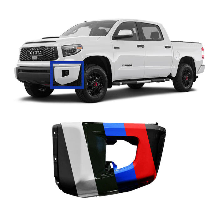 Toyota Tundra CAPA Certified Front Bumper End Driver Side Without Sensor Holes - TO1004182C