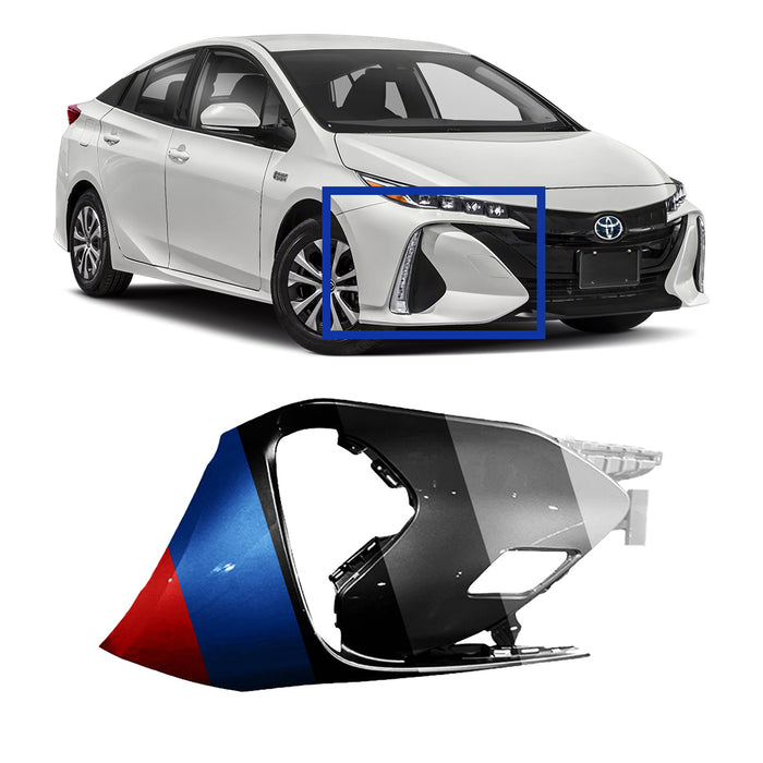 Toyota Prius Prime CAPA Certified Front Driver Side Bumper End Without Sensor Holes - TO1016100C